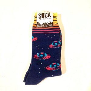 ♥3 for $15♥ Alien Flying Saucer Intergalactic Men's Novelty Crew Socks